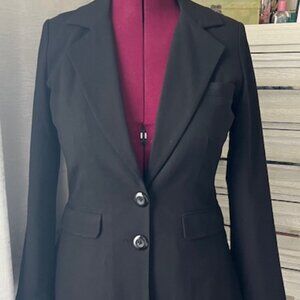 Sandro Sportswear black Women Zebra Lined Cuff Blazer jacket Size Small